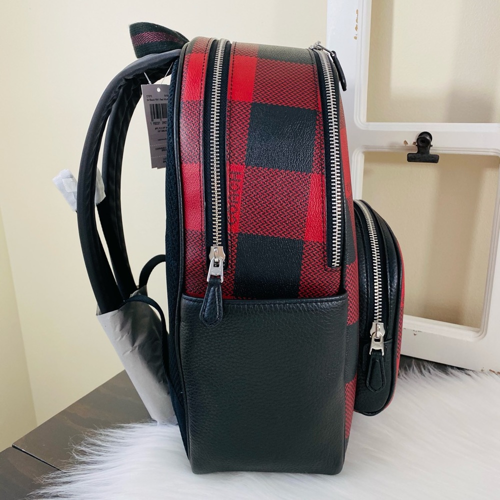 COACH Buffalo Plaid Court Backpack - Picture 2 of 16